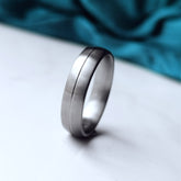 Matte Titanium Wedding Ring Single Line