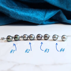 titanium Tahitian pearl stud earrings hypoallergenic range
