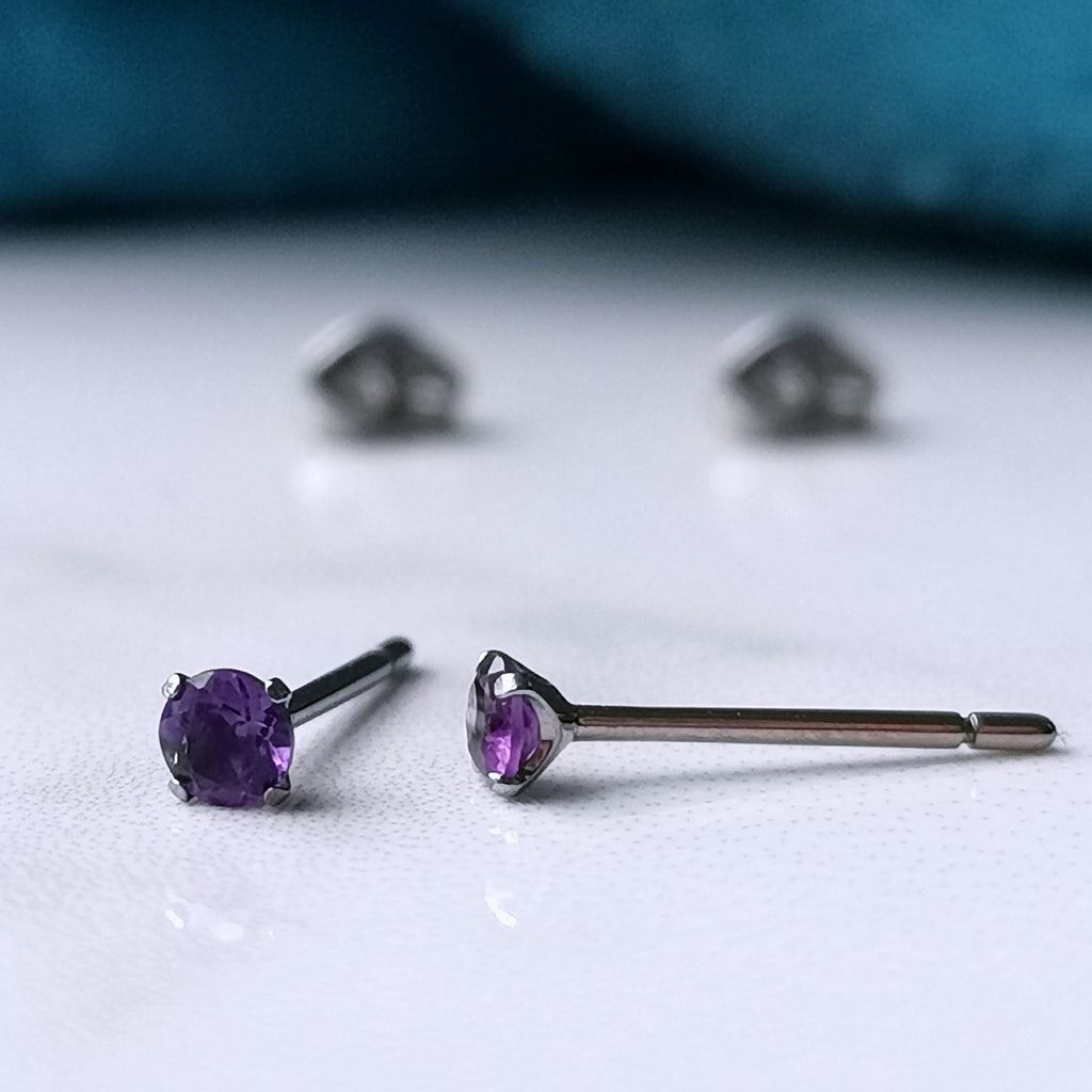 pure grade 1 titanium amethyst earrings