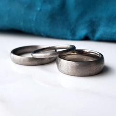 Brushed Titanium Wedding Band With Optional Laser Engraving