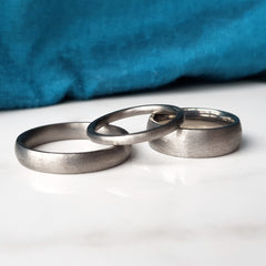 Brushed Titanium Wedding Band With Optional Laser Engraving