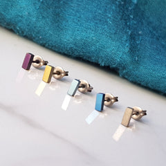 Titanium bar stud Earrings Small 5mm