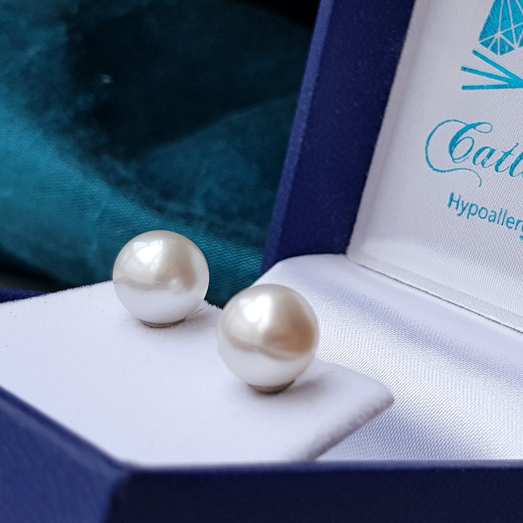 large south sea 8mm pearl earrings studs