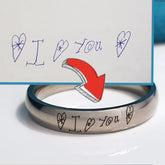 Titanium Handwriting Engraved Ring