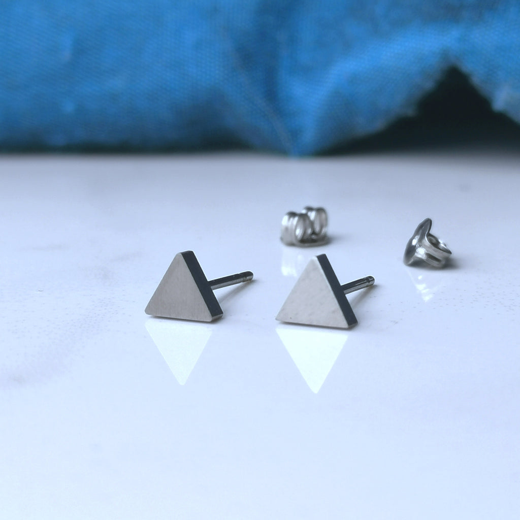 Triangle titanium earrings from Catlogix UK