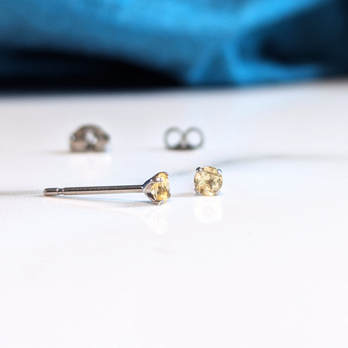 Citrine Earrings made with Nickel Free Titanium - 3mm, 4mm, 5mm, 6mm