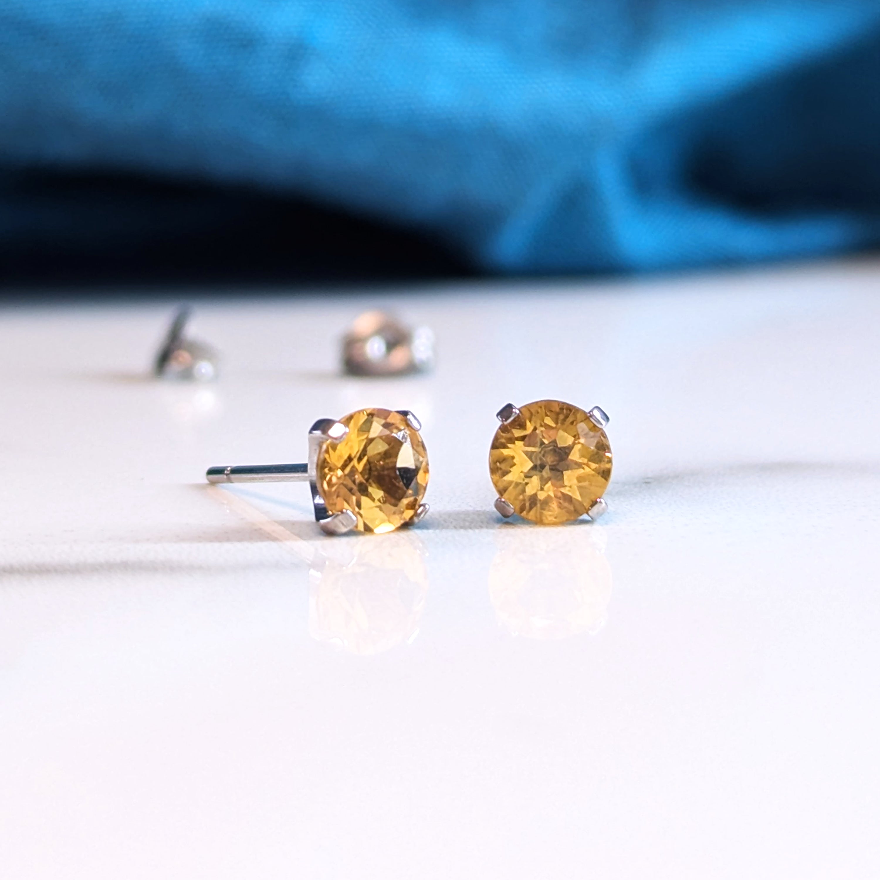 Citrine Earrings made with Nickel Free Titanium - 3mm, 4mm, 5mm, 6mm