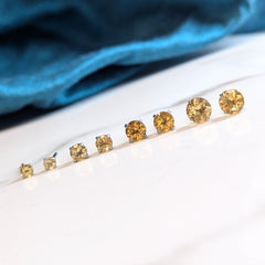 Citrine Earrings made with Nickel Free Titanium - 3mm, 4mm, 5mm, 6mm