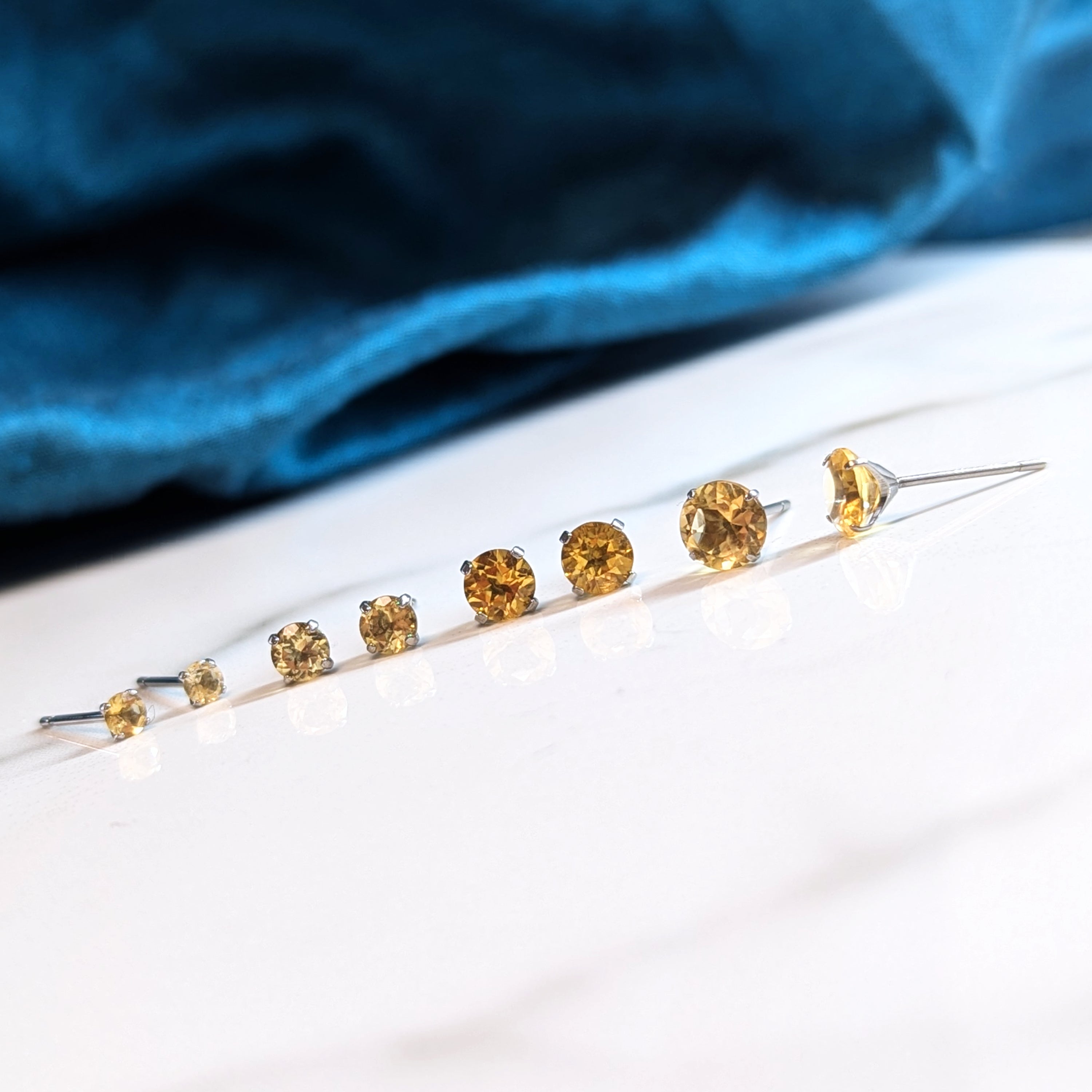 Citrine Earrings made with Nickel Free Titanium - 3mm, 4mm, 5mm, 6mm