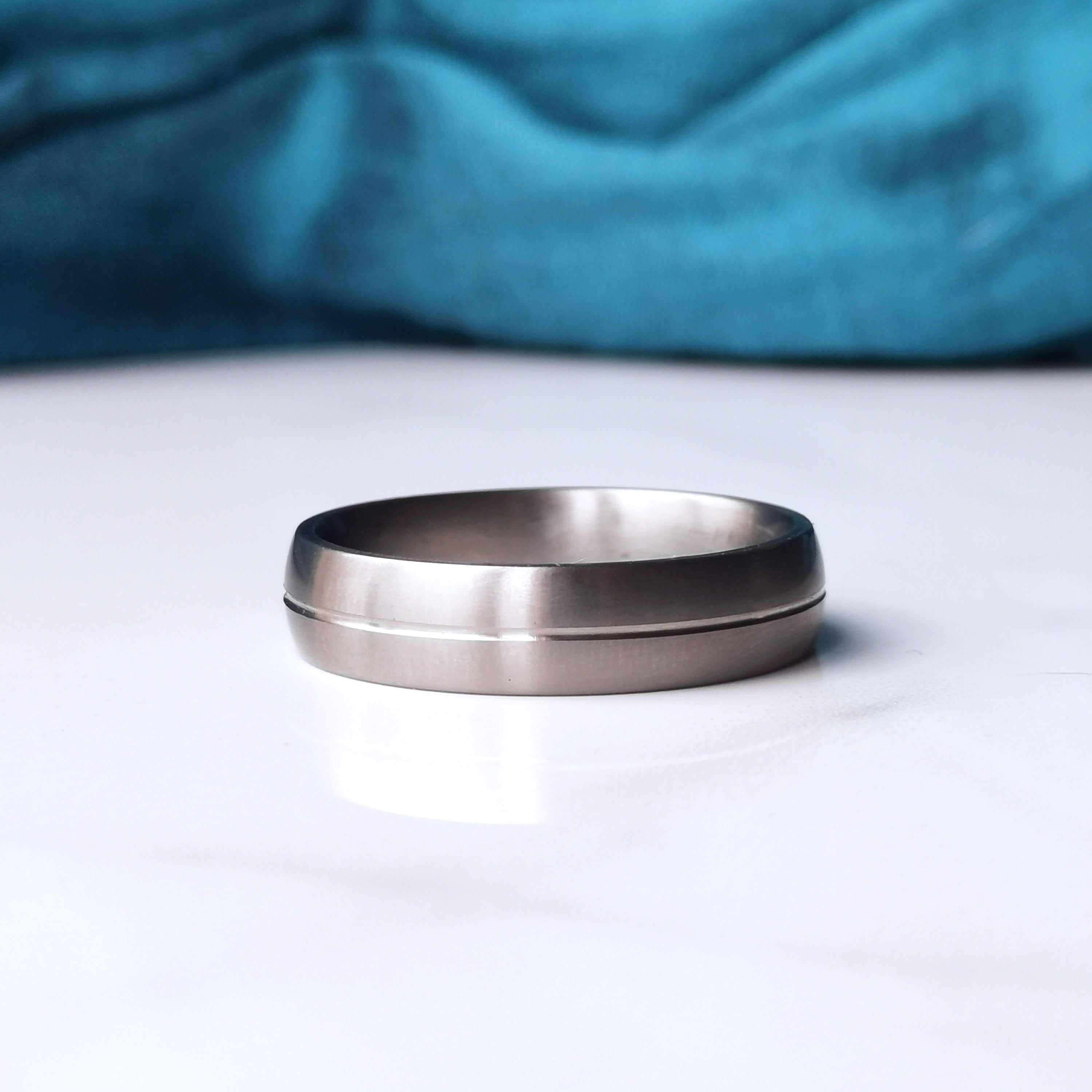 Titanium Single Mens Titanium Wedding Ring, Matte Single Line Band, 5mm 6mm | Catlogix ...