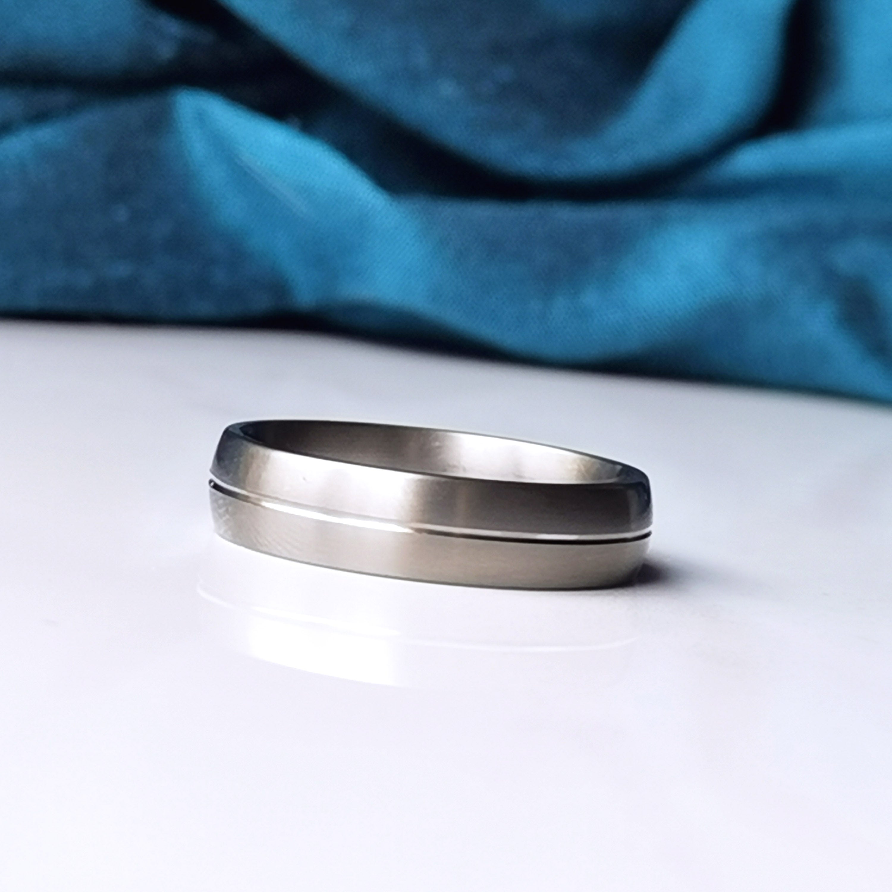 Titanium Single Mens Titanium Wedding Ring, Matte Single Line Band, 5mm 6mm | Catlogix ...