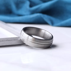 Matte Titanium Wedding Ring Double Line