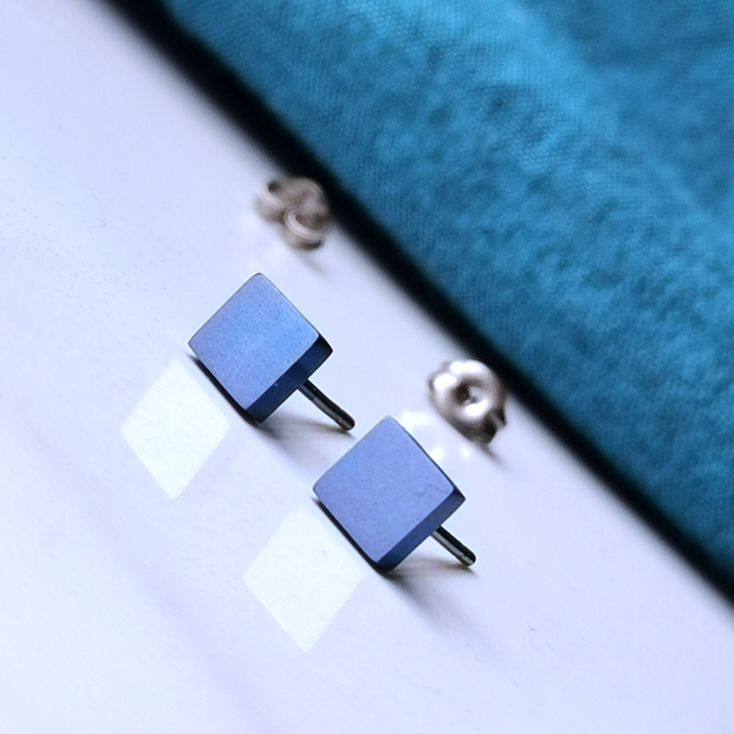 Titanium Stud Earrings - Square Earrings in 5 Colours - 5mm