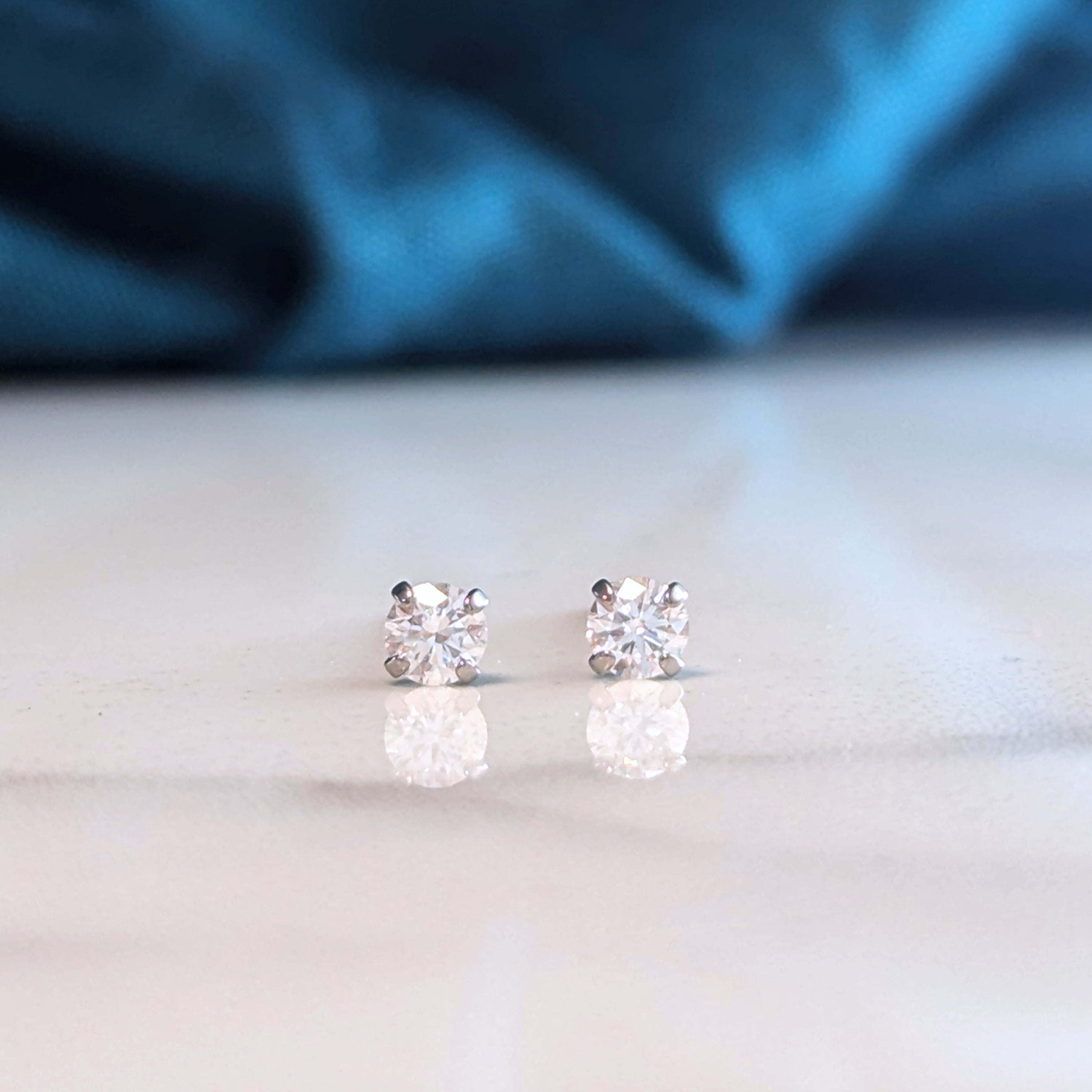 Diamond earrings on hypoallergenic Titanium - 3mm, 4mm, 5mm, 6mm