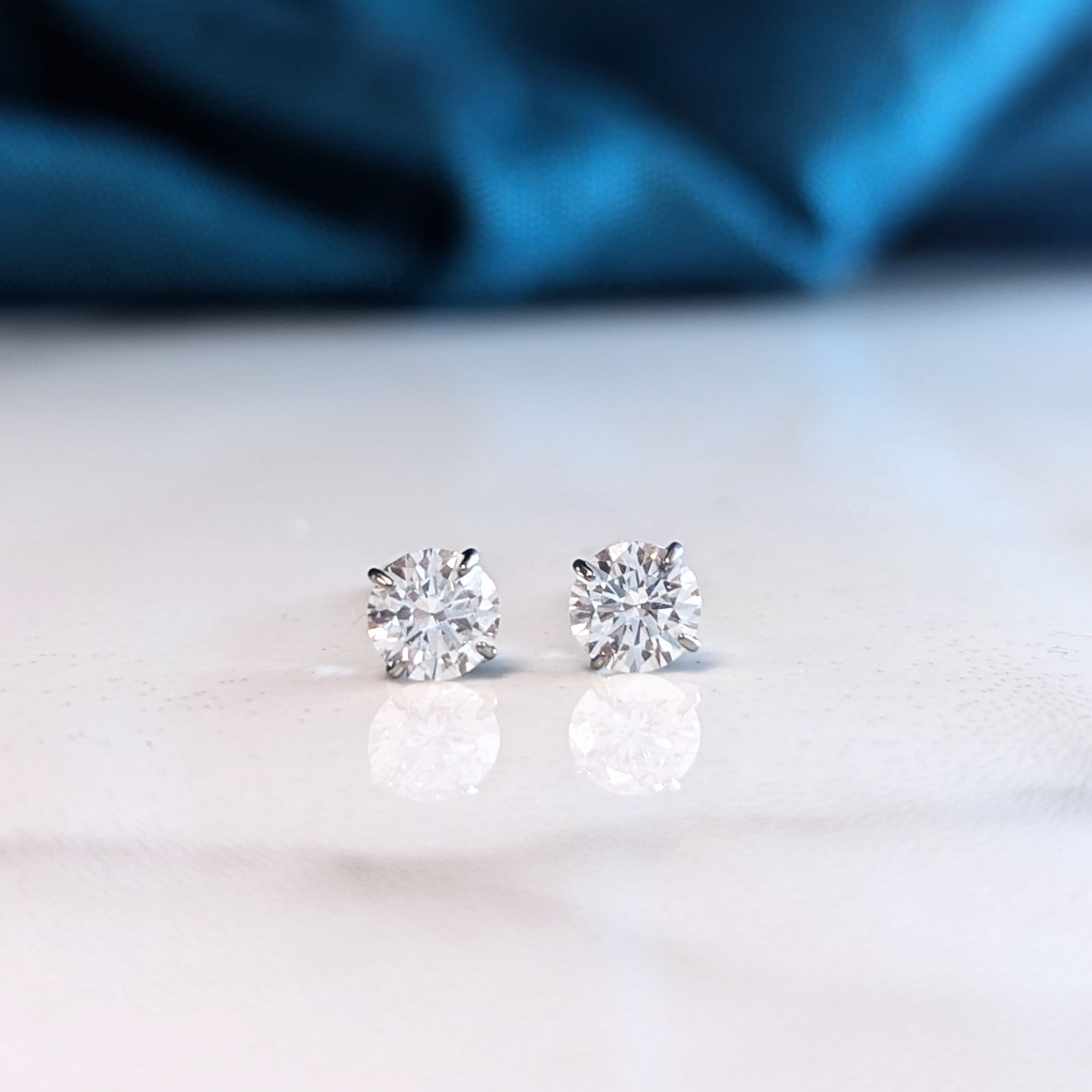 Diamond earrings on hypoallergenic Titanium - 3mm, 4mm, 5mm, 6mm