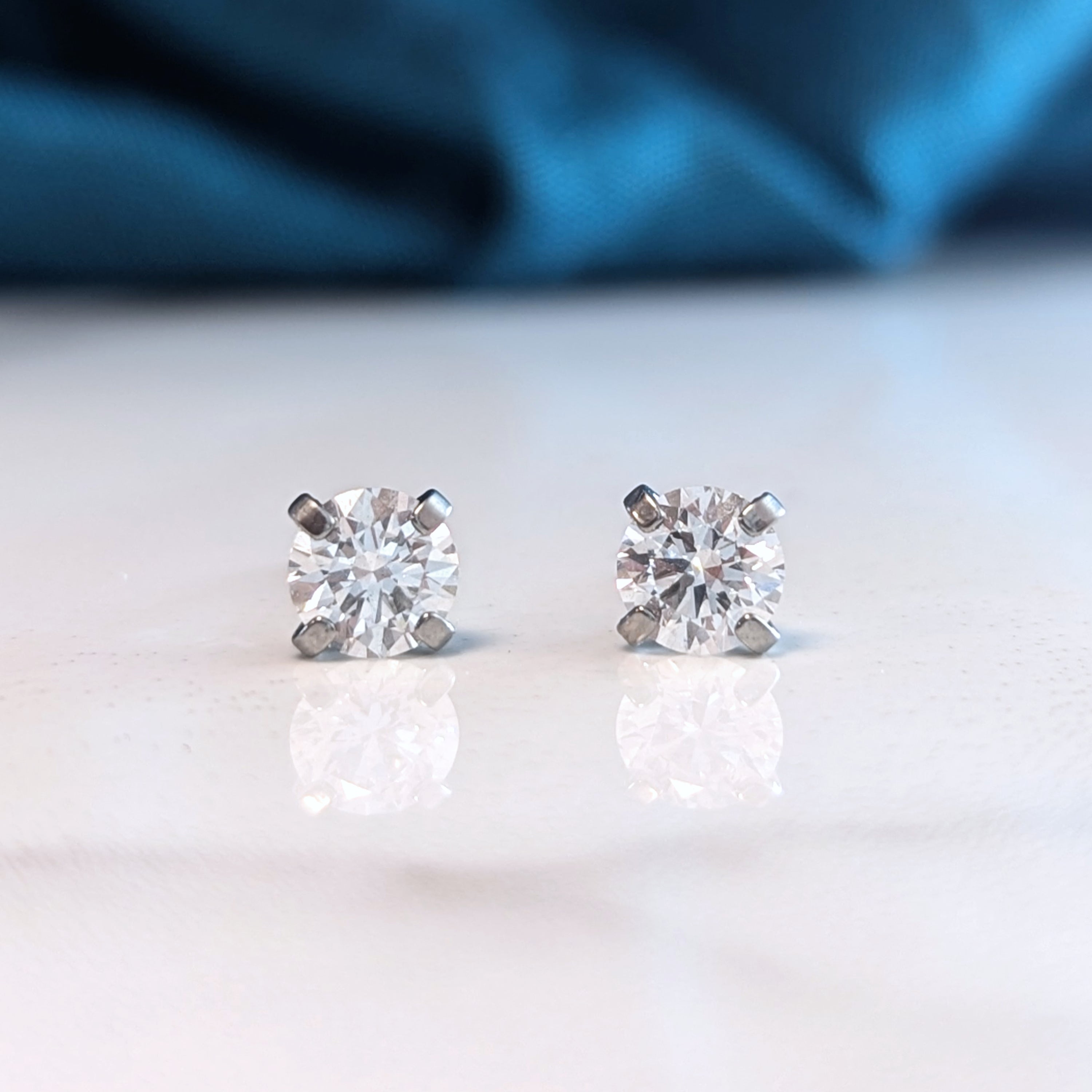 Diamond earrings on hypoallergenic Titanium - 3mm, 4mm, 5mm, 6mm