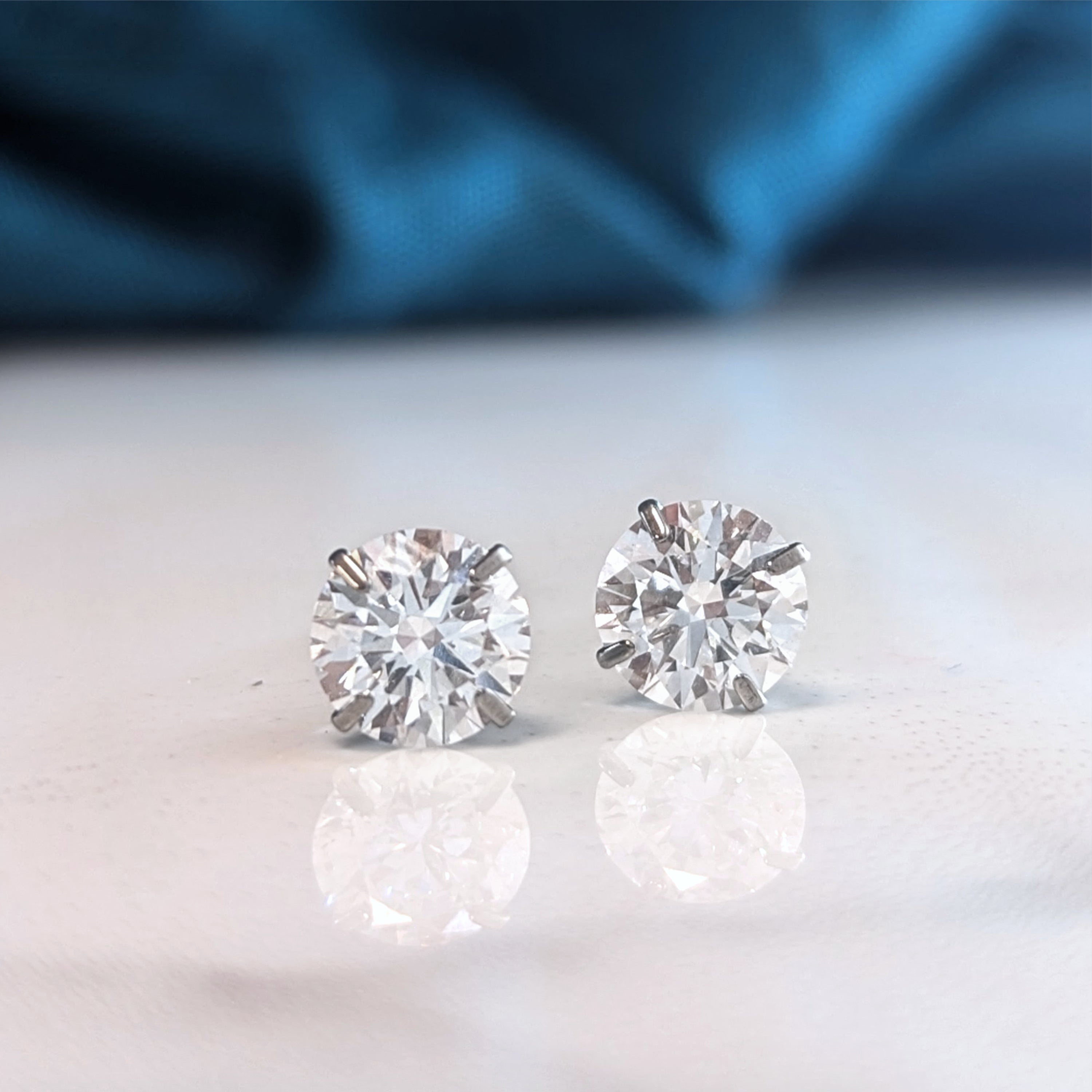 Diamond earrings on hypoallergenic Titanium - 3mm, 4mm, 5mm, 6mm