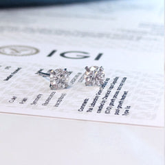 Diamond earrings on hypoallergenic Titanium - 3mm, 4mm, 5mm, 6mm