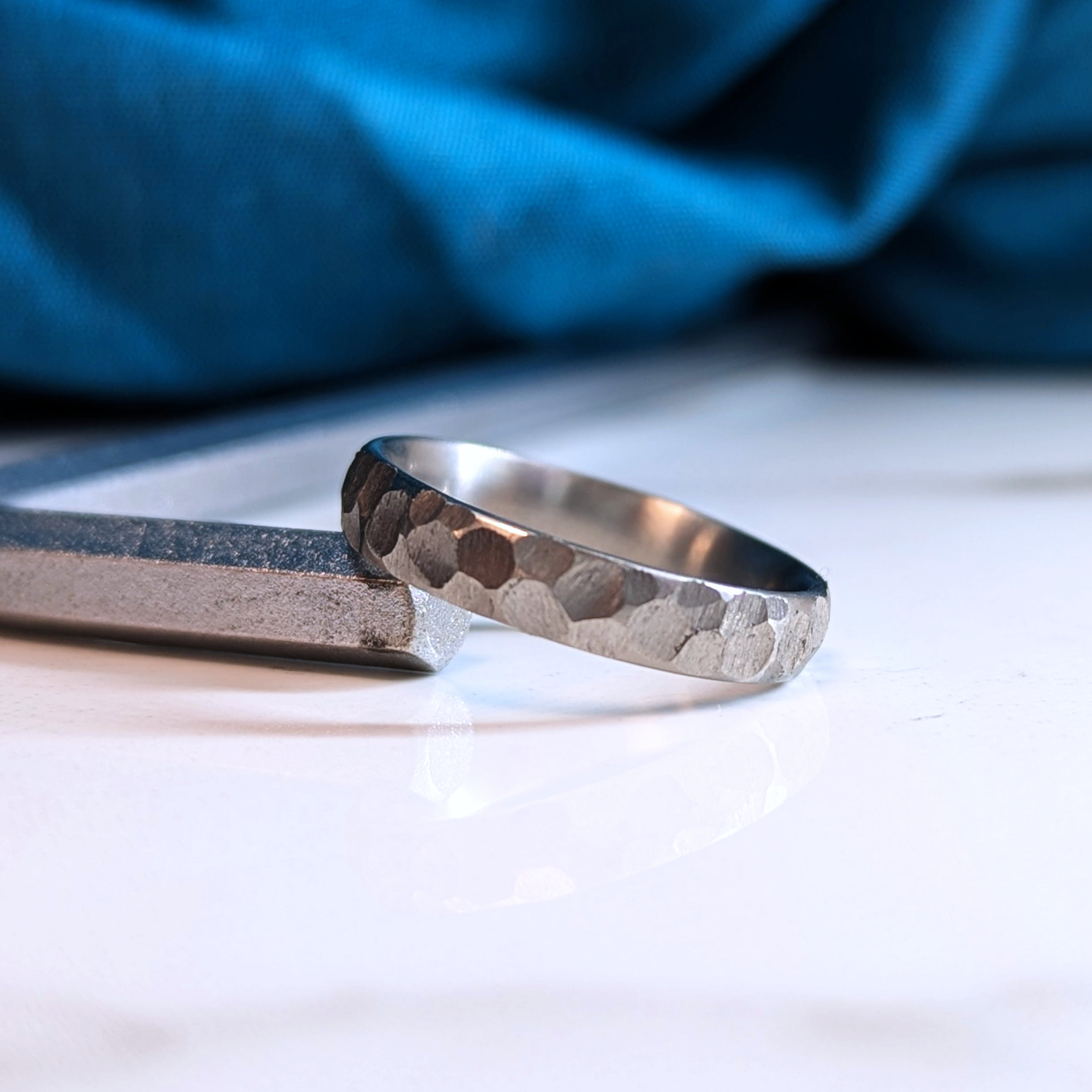 Heavy Faceted Titanium Ring