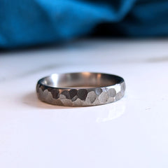 Heavy Faceted Titanium Ring