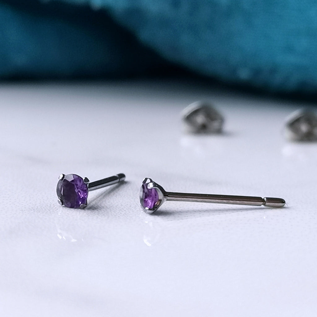 deep purple titanium amethyst earrings