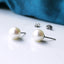 Large Freshwater Pearl Earrings - White Pearls and Hypoallergenic Titanium