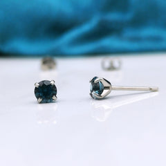 London blue topaz studs hypoallergenic titanium 4mm