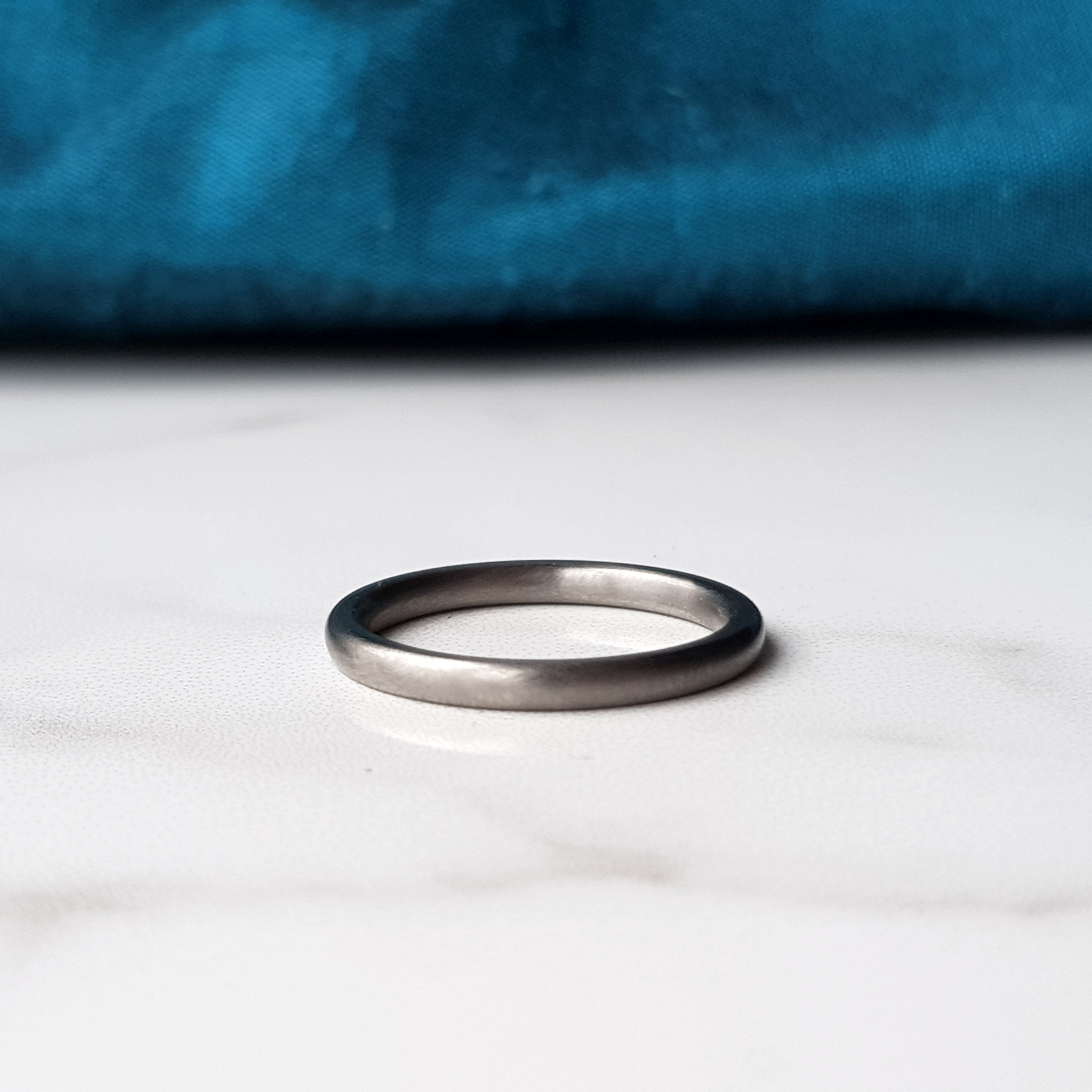 Matte Titanium Wedding Band With Optional Laser Engraving