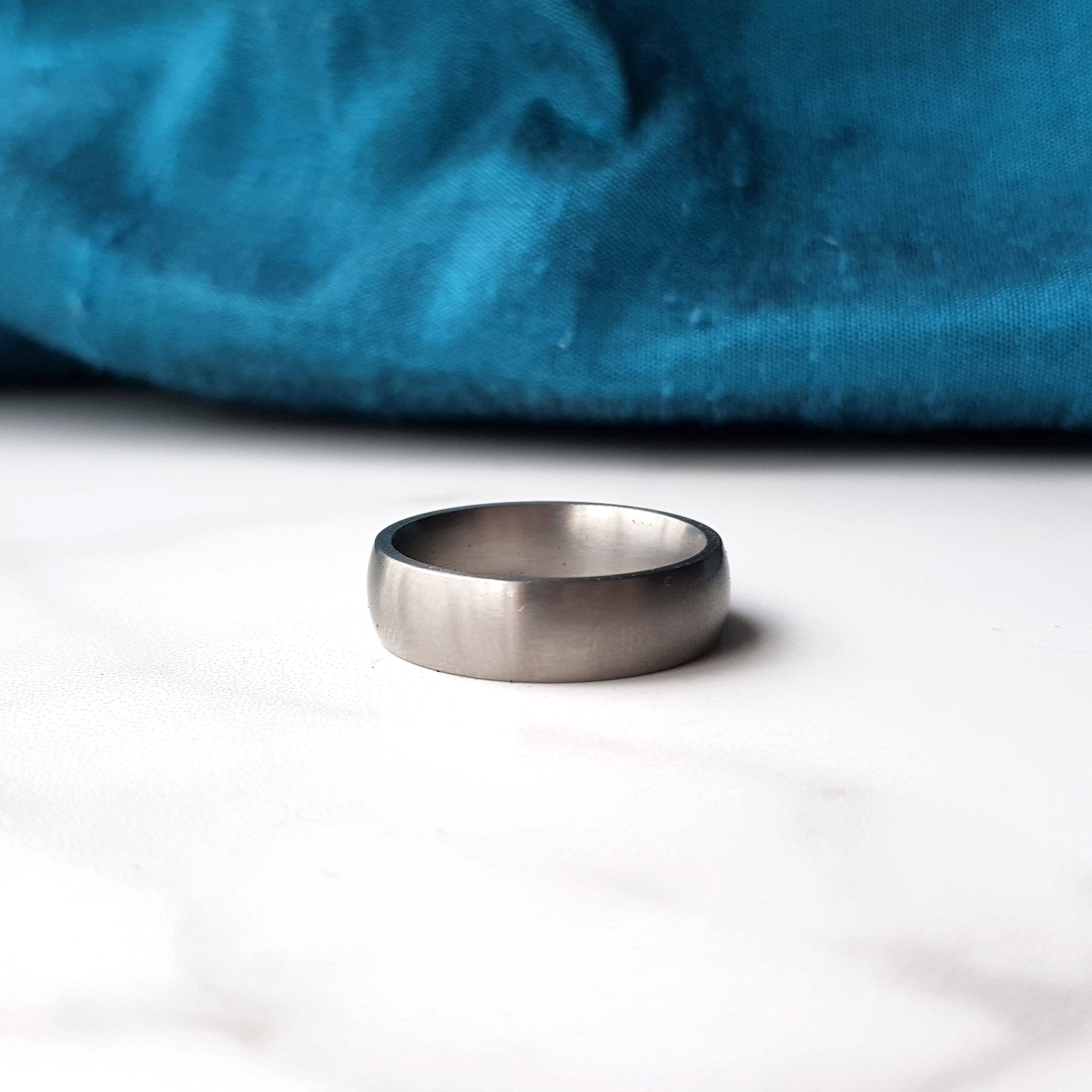 Matte Titanium Wedding Band With Optional Laser Engraving