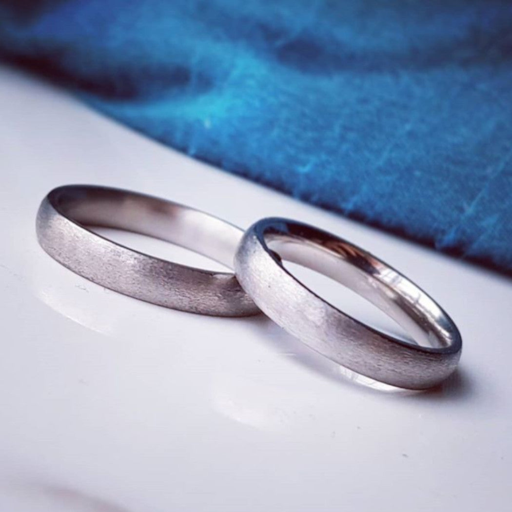 Brushed Titanium Wedding Band With Optional Laser Engraving