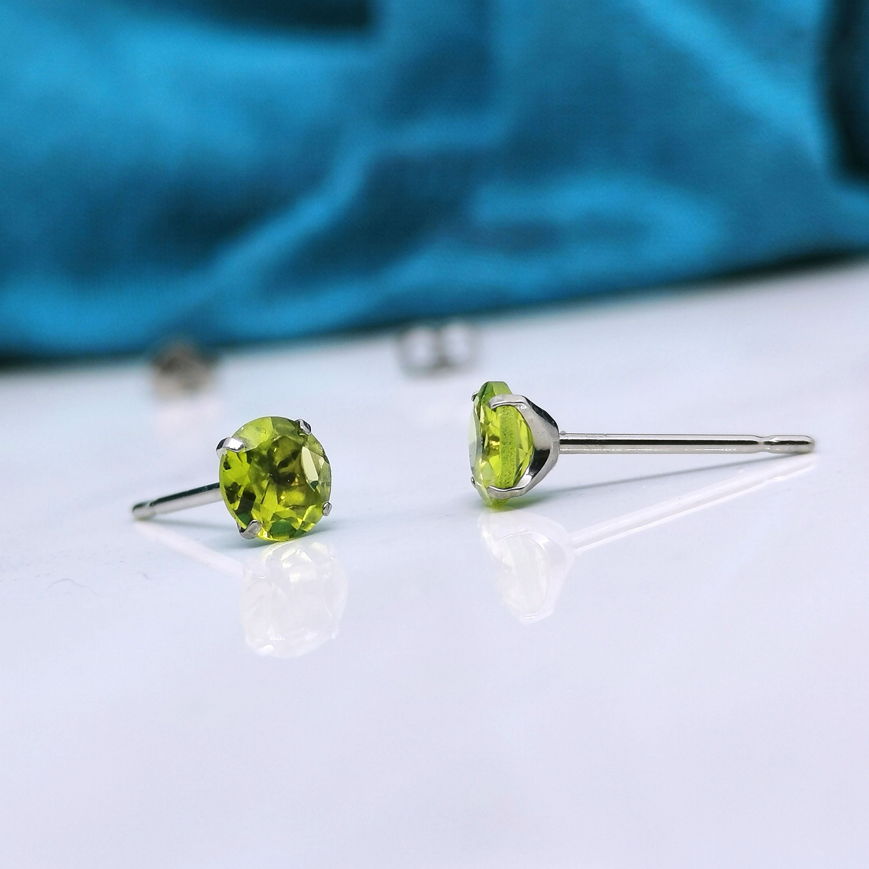 Peridot Earrings made with Nickel Free Titanium UK 3mm, 4mm, 5mm