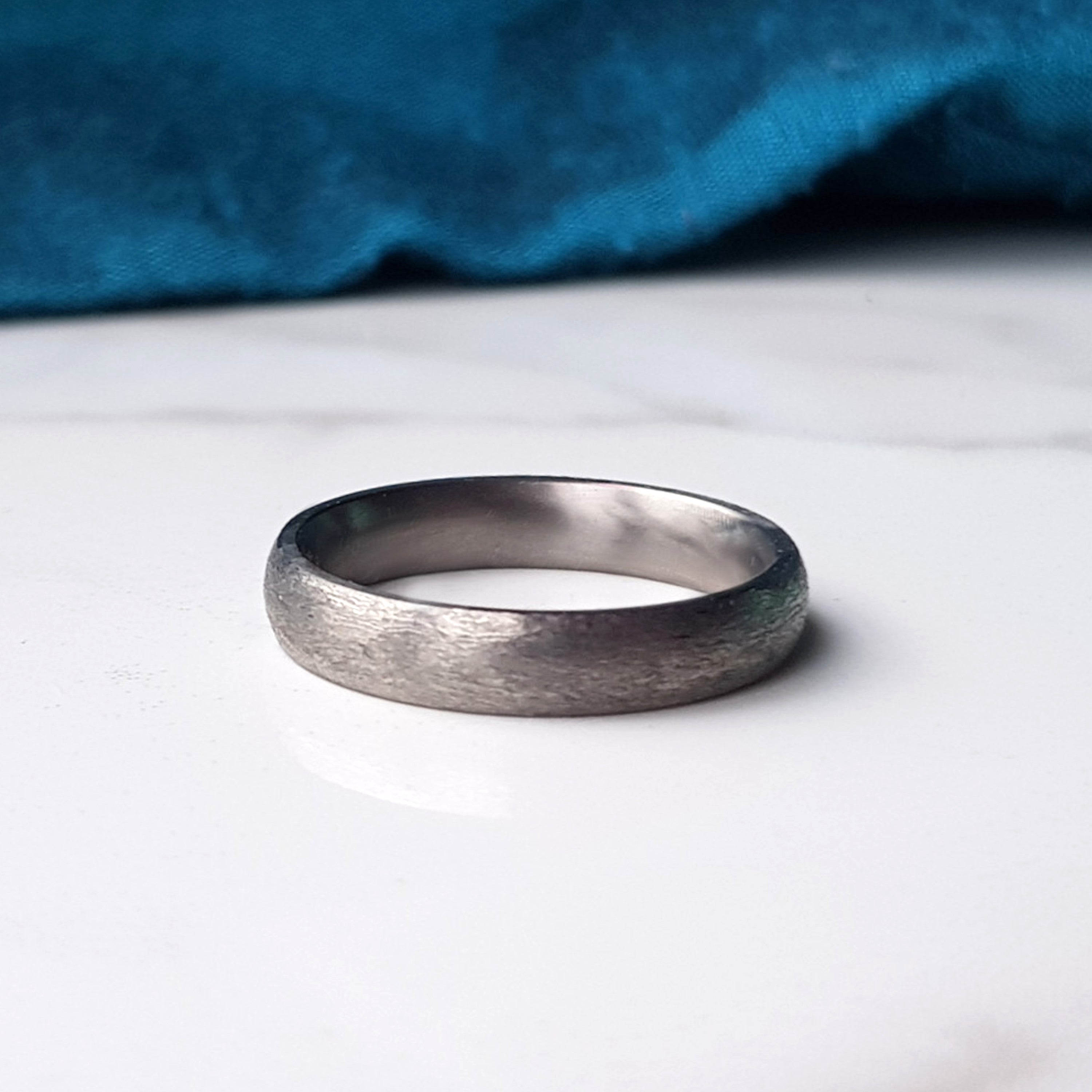 Brushed Titanium Wedding Band With Optional Laser Engraving