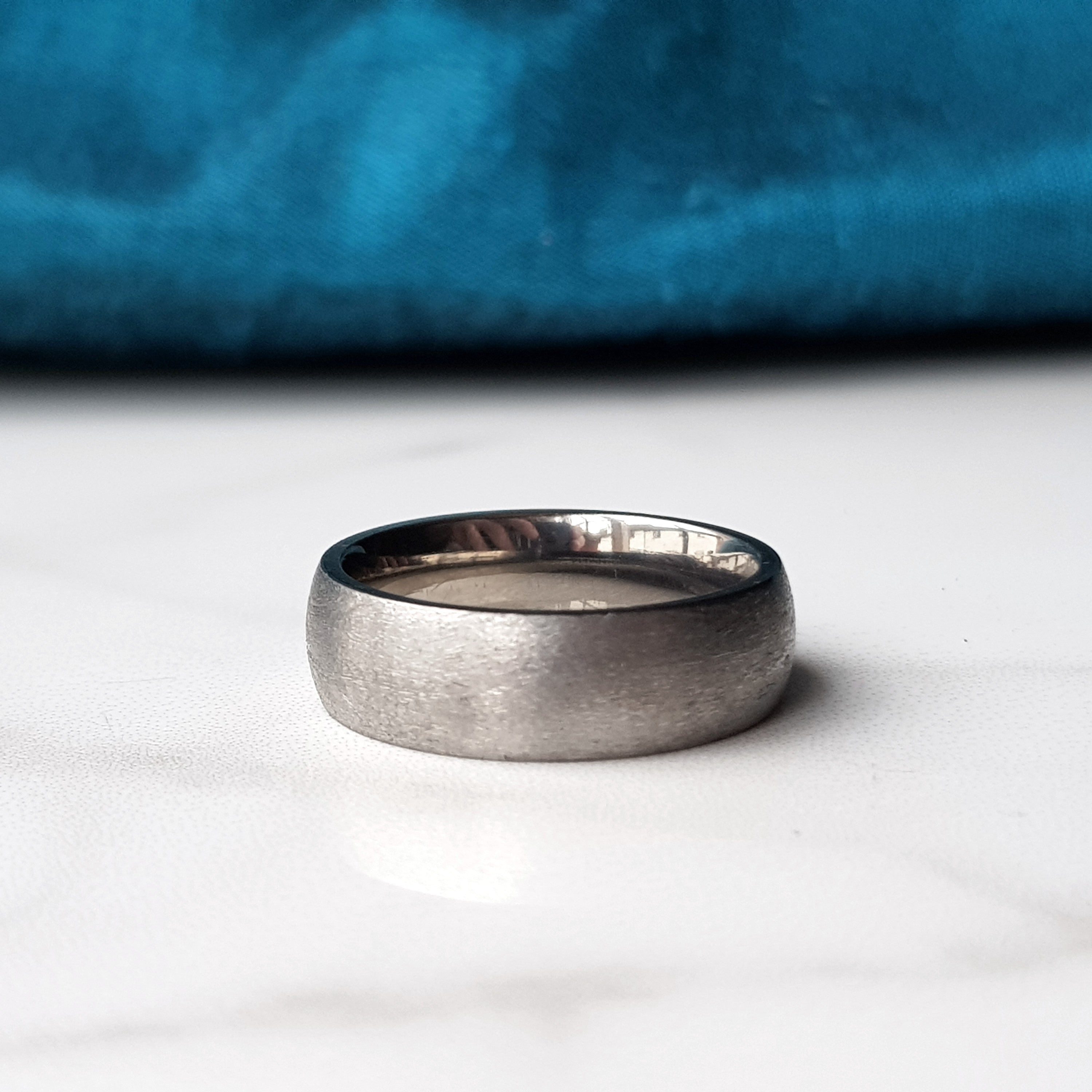 Brushed Titanium Wedding Band With Optional Laser Engraving