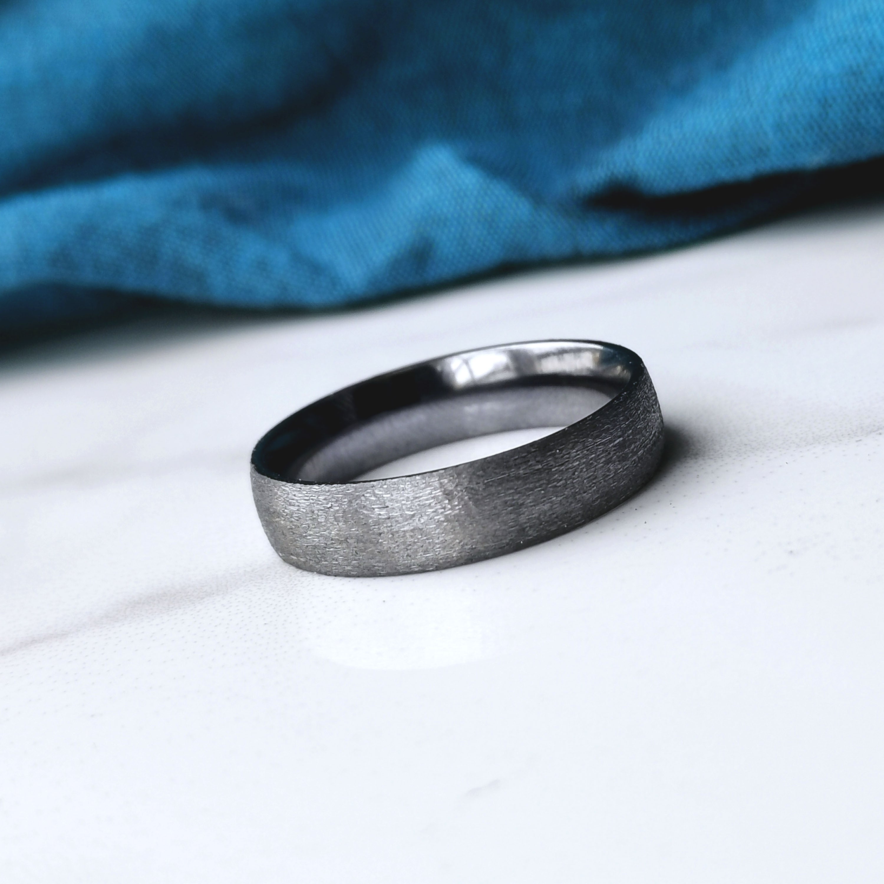 Tantalum Brushed wedding band man ring uk