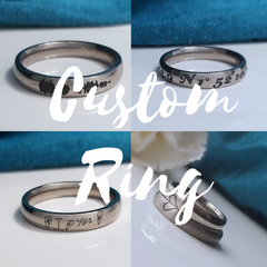 Cutom Personalised Titanium laser engraved ring service