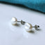 Titanium Baroque Pearl Earrings - White 7mm Keshi Real Pearl Studs.