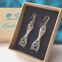 Titanium Seed Pod, 3D Printed Drop Earrings