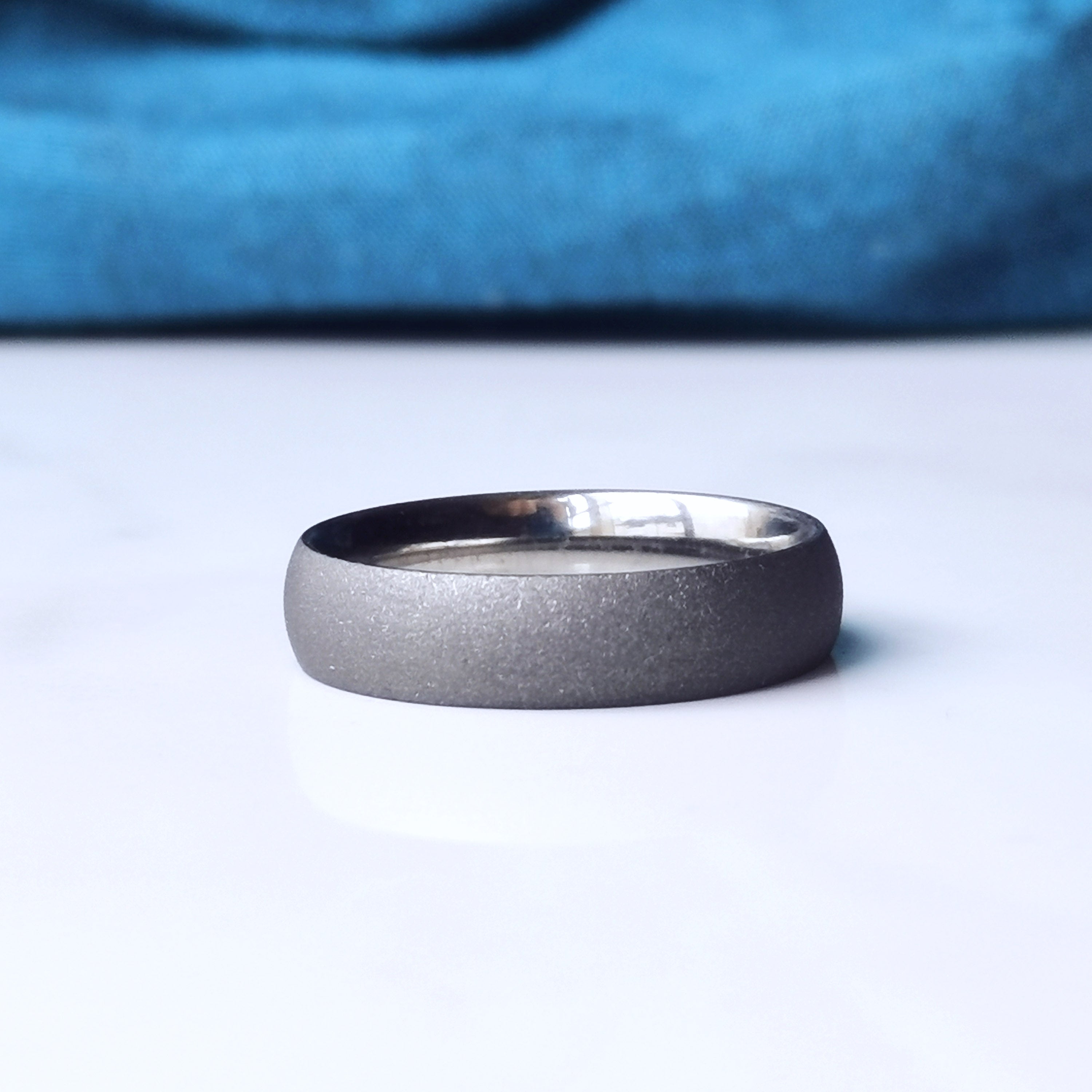 Textured Titanium Wedding Ring