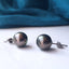 Large Pearl Earrings - Tahitian Black Pearls and Nickel Free Titanium - 10mm