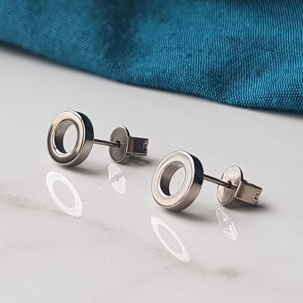 Titanium Stud Earrings with Titanium Backings. Grade 1 Titanium, Allergy Free, Titanium 