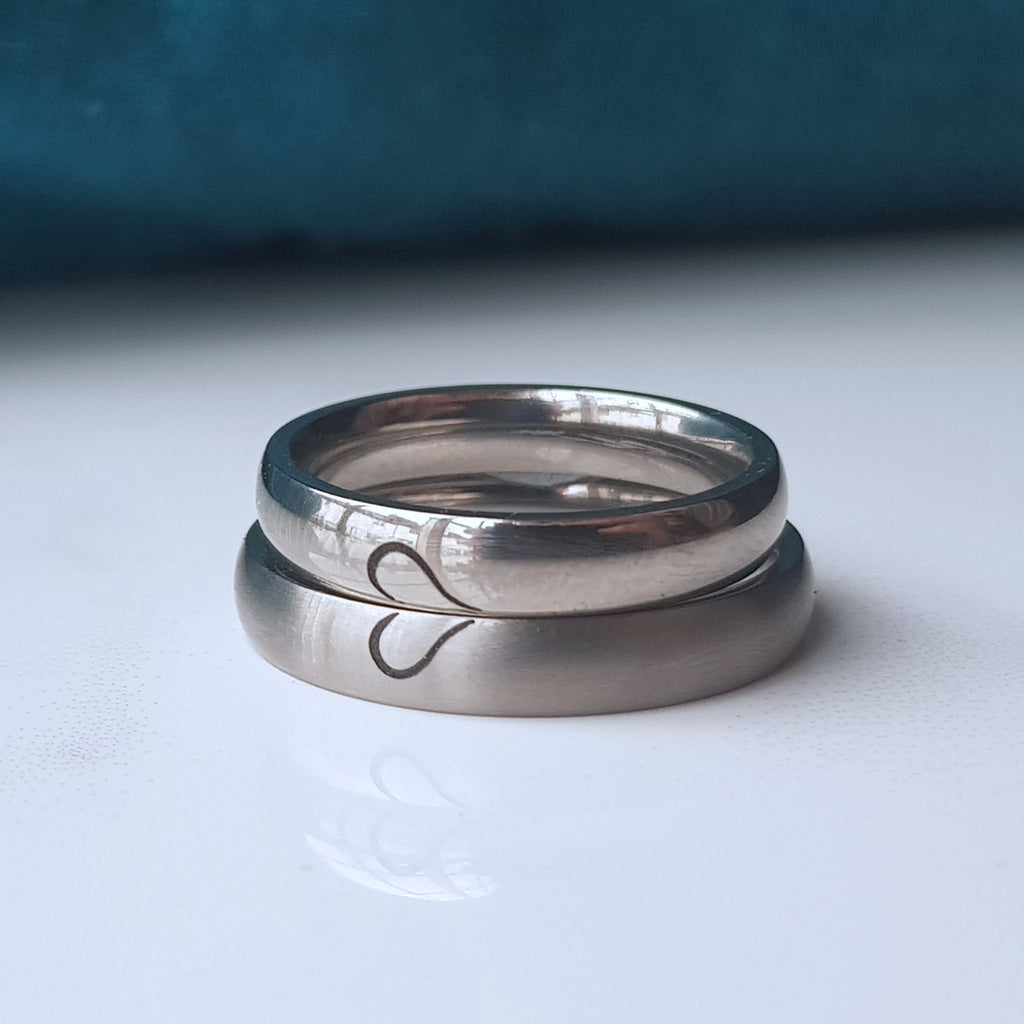 Matching Couples Rings - Promise Rings for Couples Personalized- His and  Hers Ring Sets - Couple Rings - Custom Engraved Spinner Rings - 8mm Black  High Polish Stainless Steel Rings Wedding Band | Amazon.com