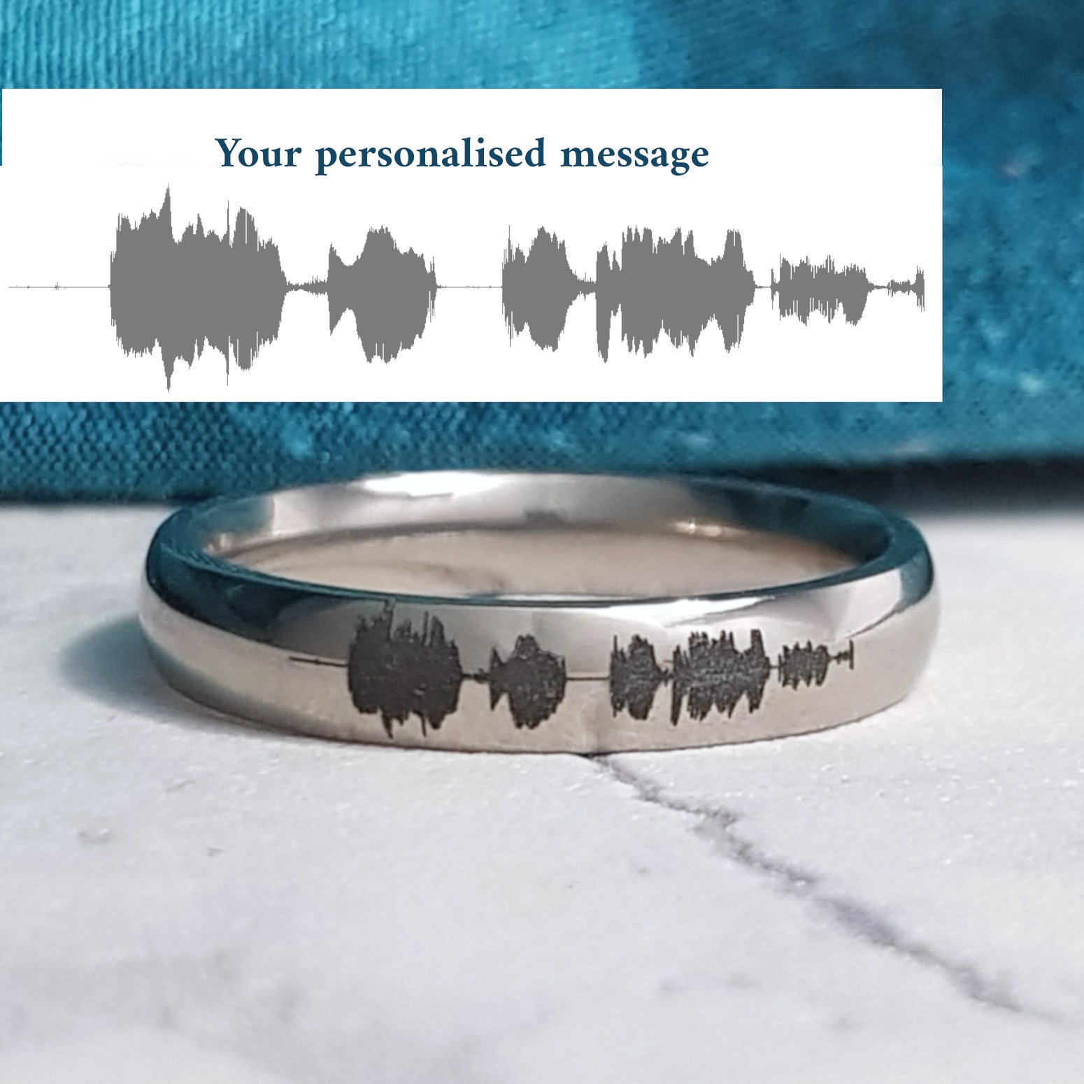 Soundwave Waveform Ring Titanium Your Voice