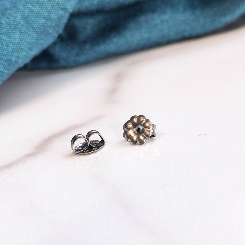 titanium 5mm earring butterfly backings