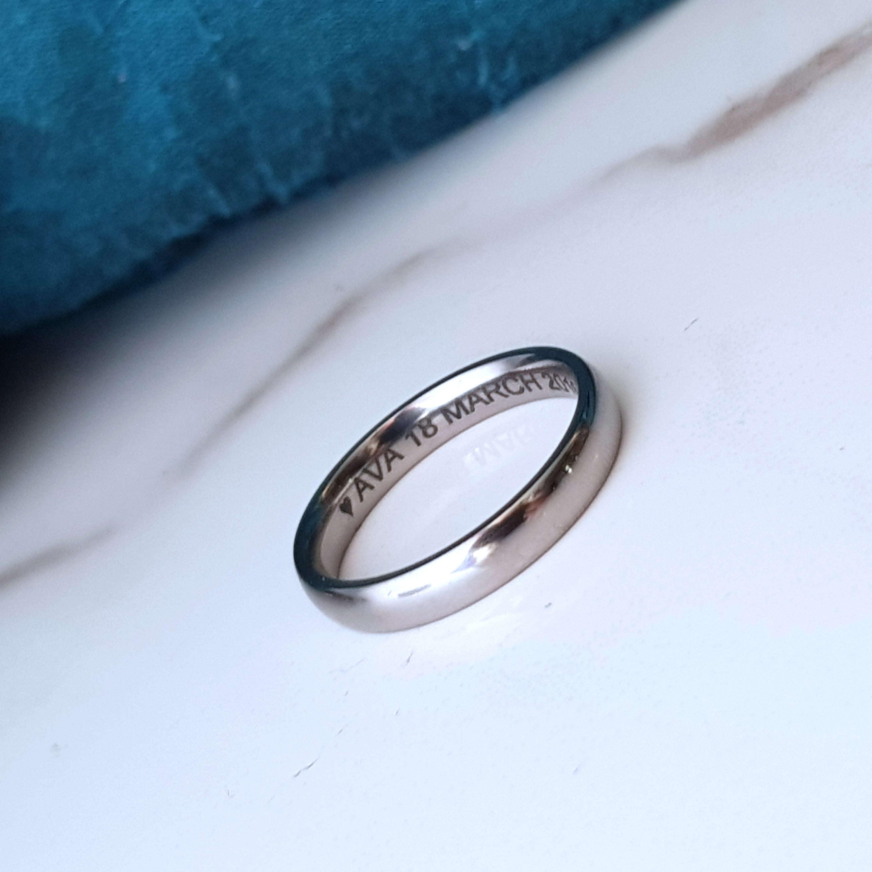 engraved titanium wedding ring