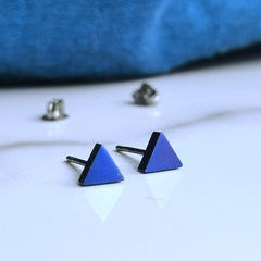 Titanium Stud Earrings - Triangle Earrings in 5 Colours - 5mm